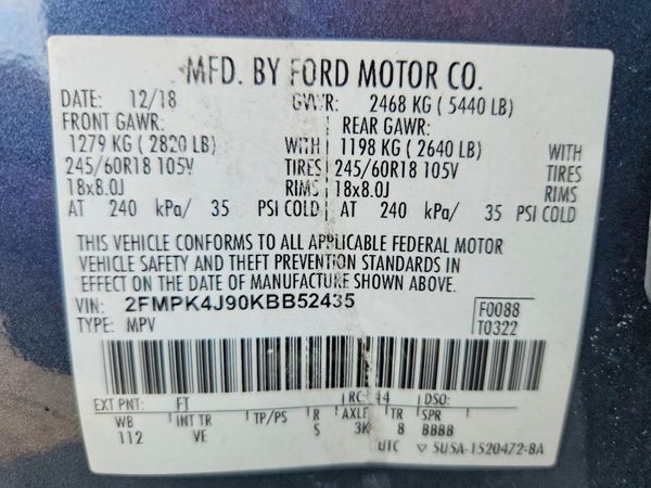 2019 FORD EDGE SEL