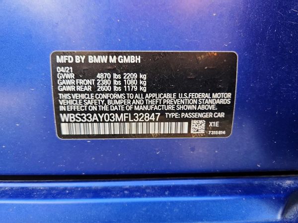 2021 BMW M3 M3 Competition