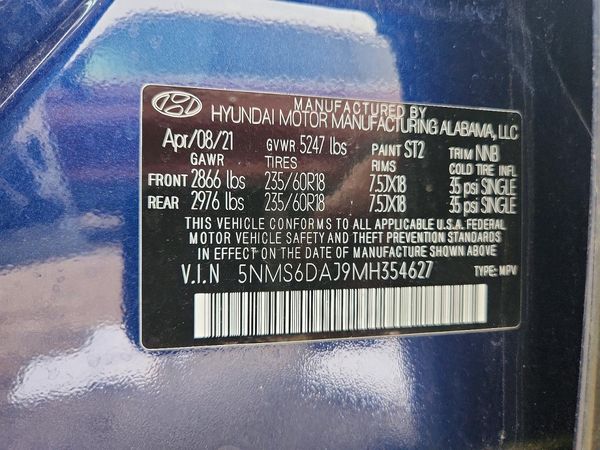 2021 HYUNDAI SANTA FE SEL w/ Convenience Pkg