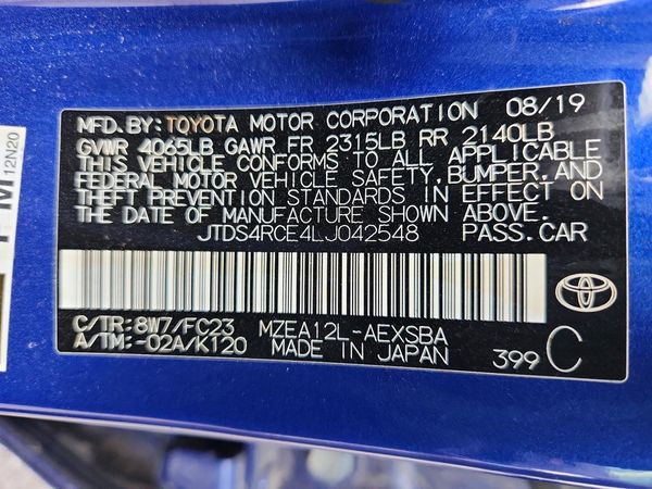 2020 TOYOTA COROLLA SE, CVT — VINS