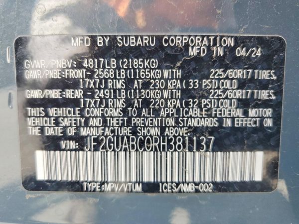 2024 SUBARU CROSSTREK Base