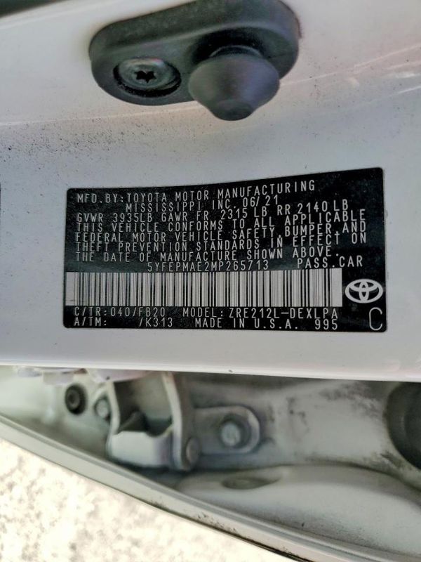 2021 TOYOTA COROLLA LE