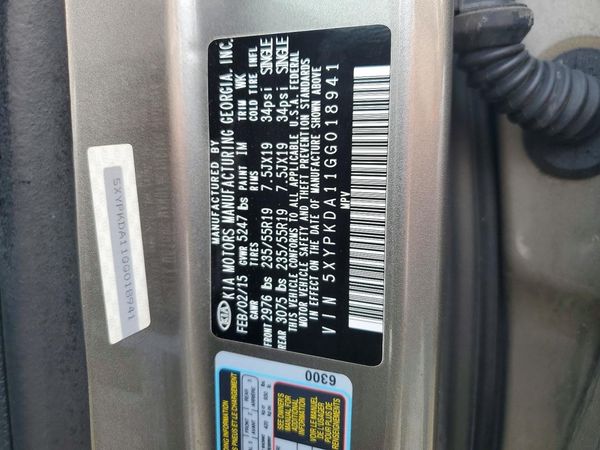 2016 KIA SORENTO SX / SX Limited