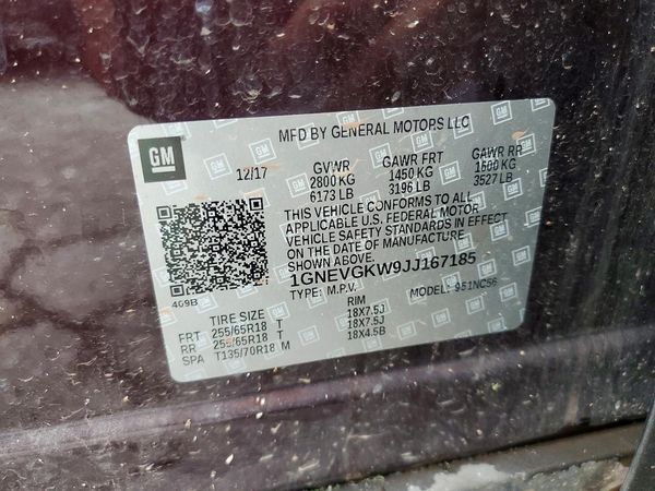 2018 CHEVROLET TRAVERSE LT