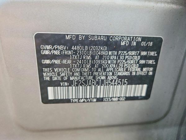 2018 SUBARU FORESTER Base P