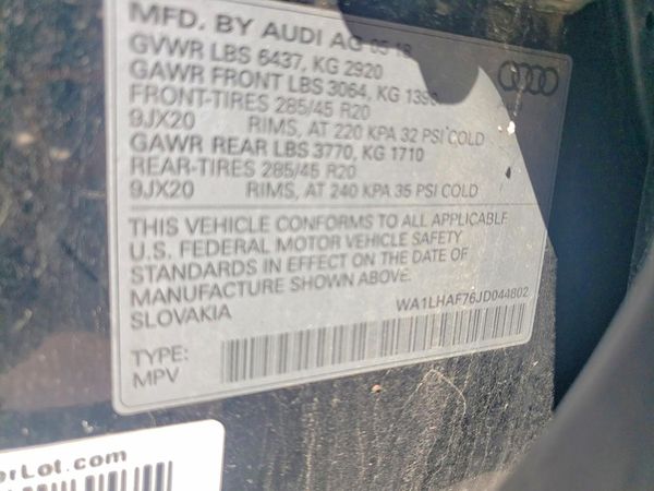 2018 AUDI Q7 quattro Premium Plus