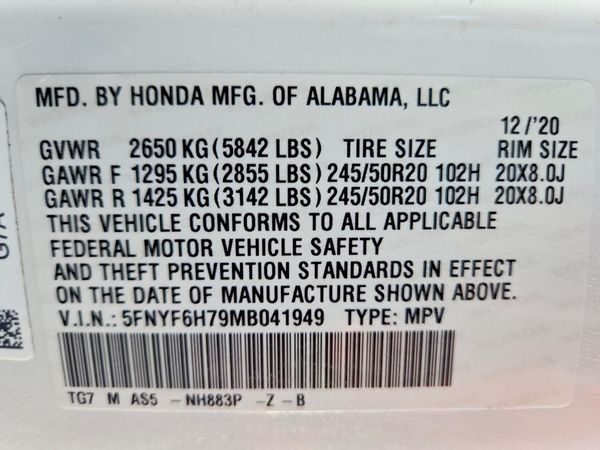 2021 HONDA PILOT BLACK