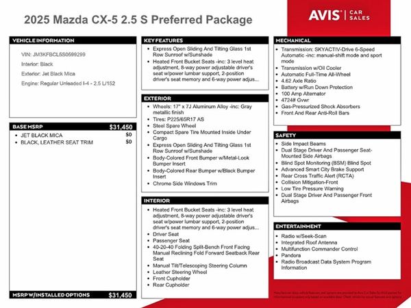 2025 MAZDA CX-5 Preferred