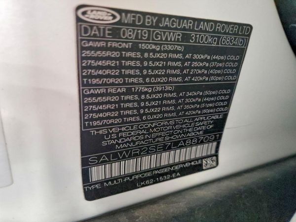 2020 LAND ROVER RANGE ROVER SPORT P525 HSE