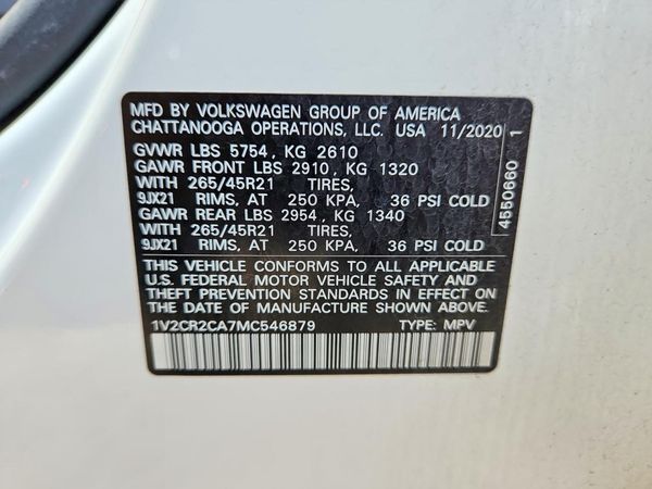 2021 VOLKSWAGEN ATLAS SEL R-Line