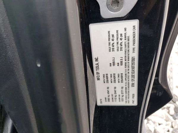 2019 TESLA MODEL 3