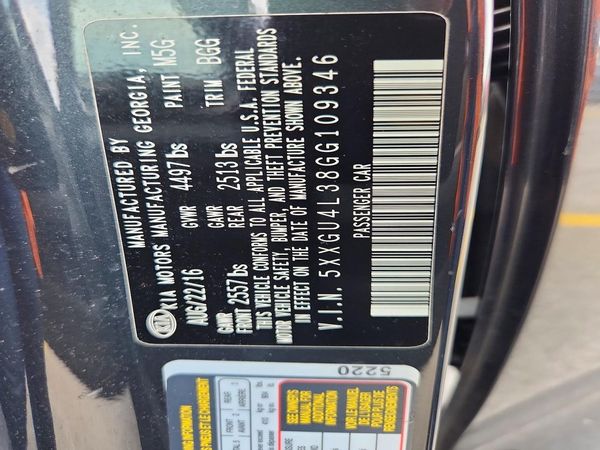2016 KIA OPTIMA GLS, JSL