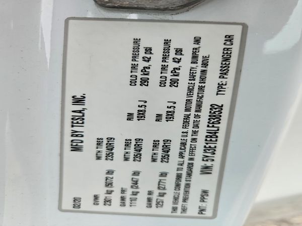 2020 TESLA MODEL 3