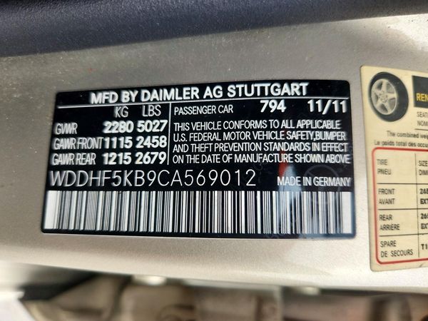 2012 MERCEDES-BENZ E E350