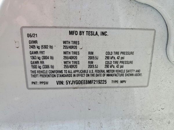2021 TESLA MODEL Y