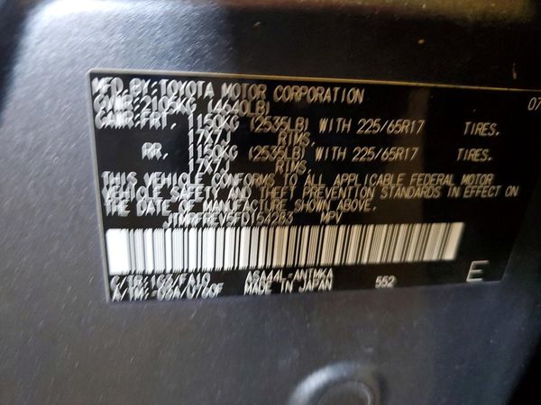 2015 TOYOTA RAV4 XLE (M Grade)