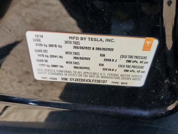 2020 TESLA MODEL X