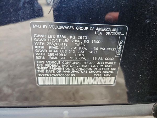 2026 VOLKSWAGEN ATLAS — VINS