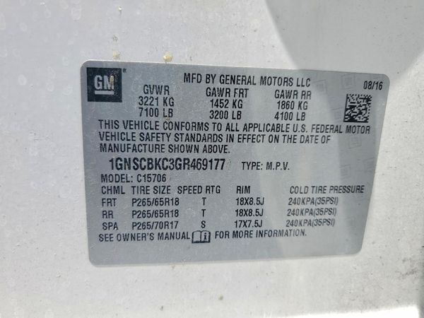 2016 CHEVROLET TAHOE LT
