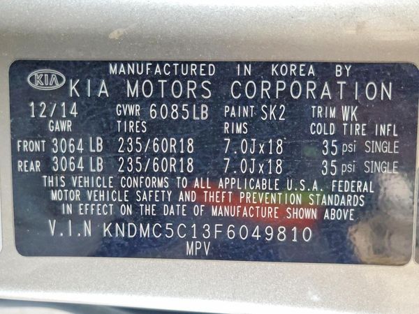 2015 KIA SEDONA GLS - Middle level