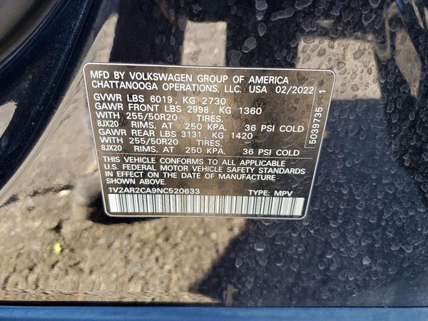 2022 VOLKSWAGEN ATLAS 4Motion SEL R-Line