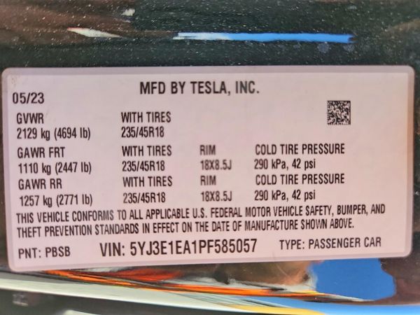 2023 TESLA MODEL 3
