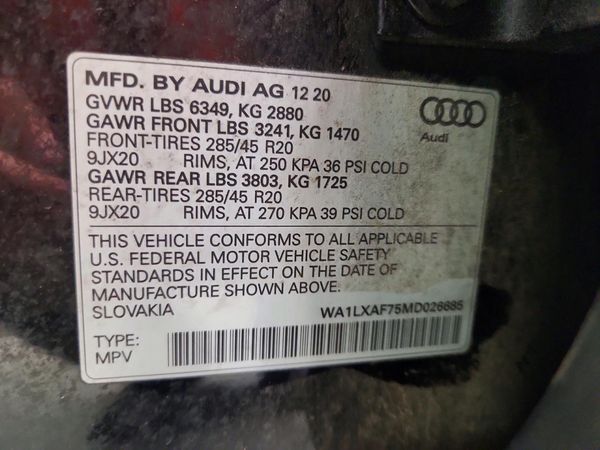 2021 AUDI Q7 quattro Premium Plus