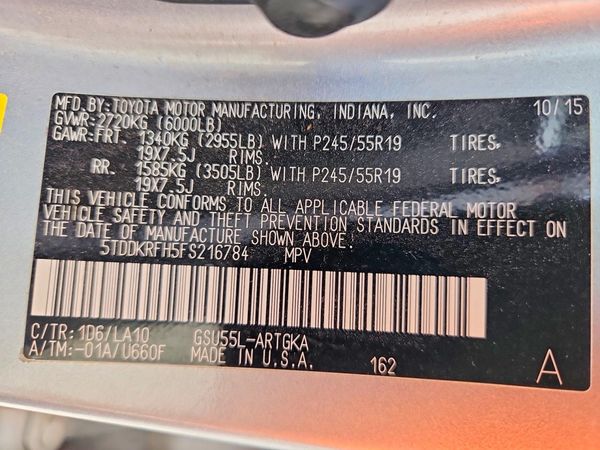 2015 TOYOTA HIGHLANDER Base/Hybrid