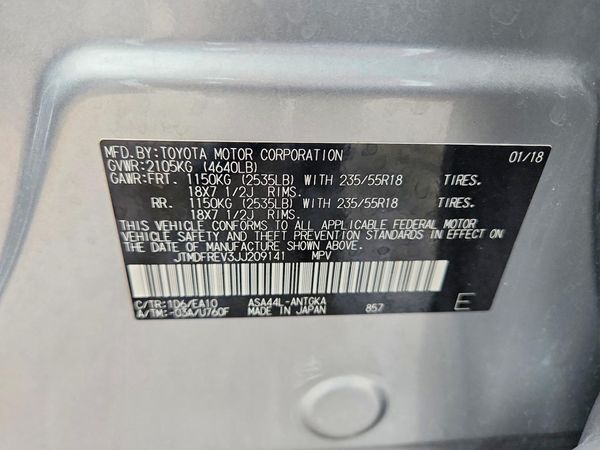 2018 TOYOTA RAV4 Ltd/Platinum