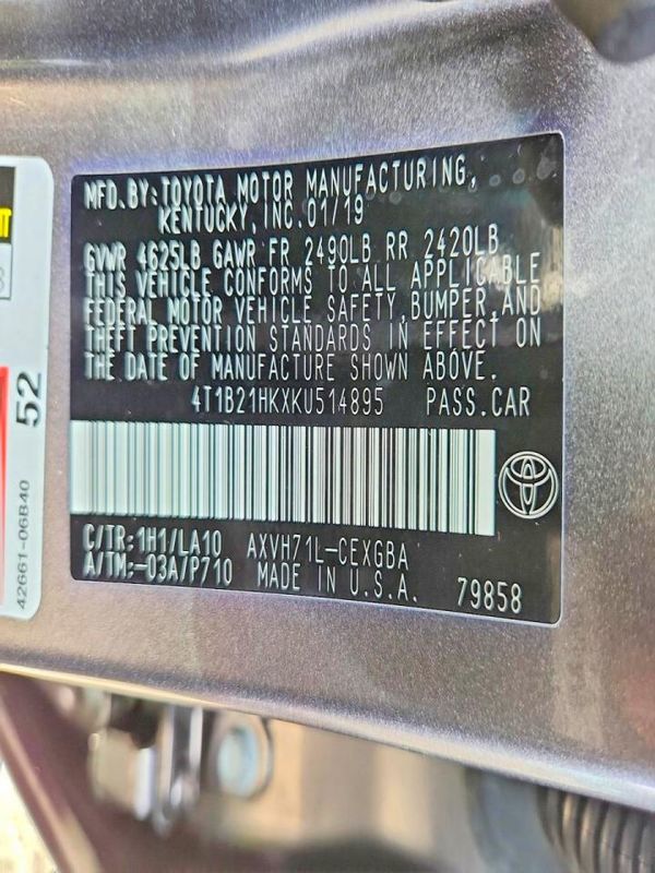 2019 TOYOTA CAMRY SE/XLE Hybrid