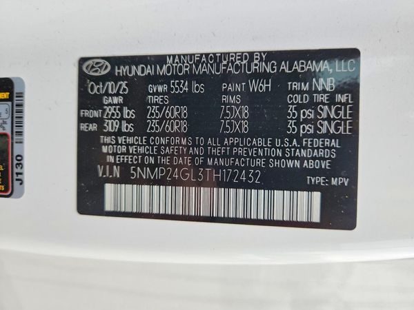 2026 HYUNDAI SANTA FE SEL — VINS