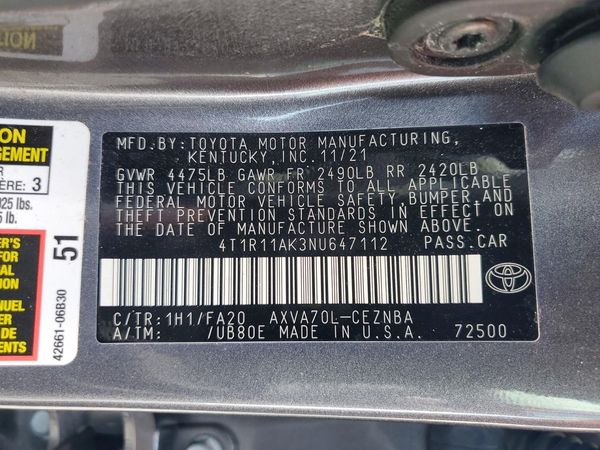 2022 TOYOTA CAMRY LE