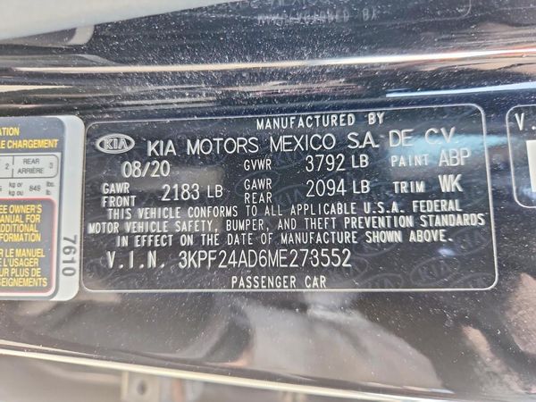 2021 KIA FORTE FE, LXS