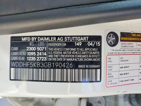 2016 MERCEDES-BENZ E