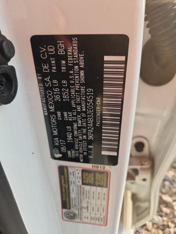 2018 KIA RIO LX, S