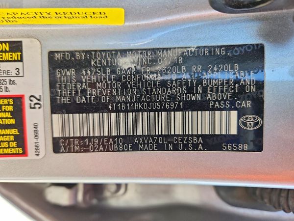 2018 TOYOTA CAMRY