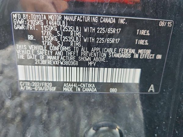 2015 TOYOTA RAV4 LE (X Grade)
