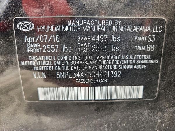 2016 HYUNDAI SONATA