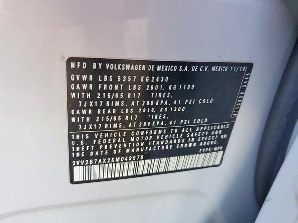 2019 VOLKSWAGEN TIGUAN