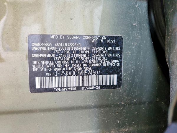 2021 SUBARU FORESTER Base