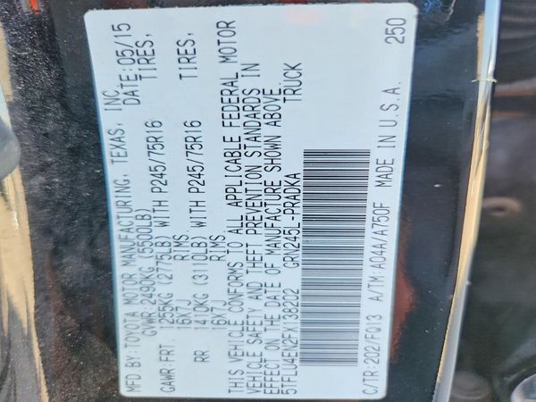 2015 TOYOTA TACOMA Delux Grade