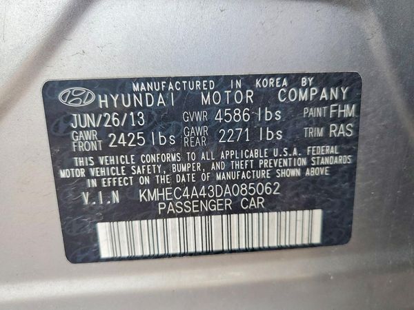2013 HYUNDAI SONATA Hybrid / Hybrid Limited — VINS