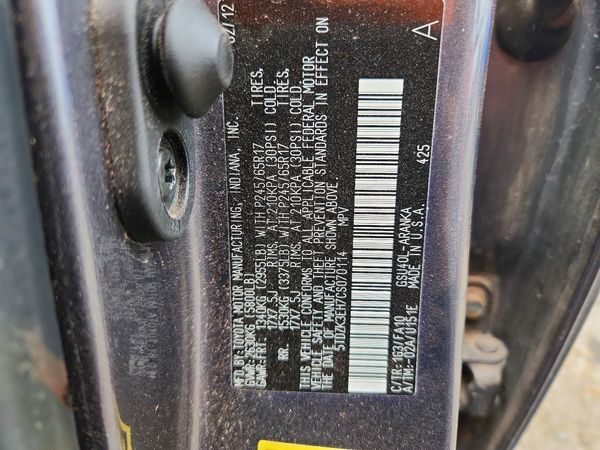 2012 TOYOTA HIGHLANDER Base/Hybrid — VINS