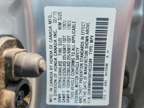 2015 HONDA CRV EX — VINS