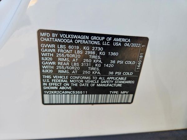 2022 VOLKSWAGEN ATLAS