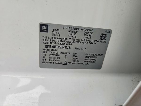 2016 CHEVROLET TAHOE LT