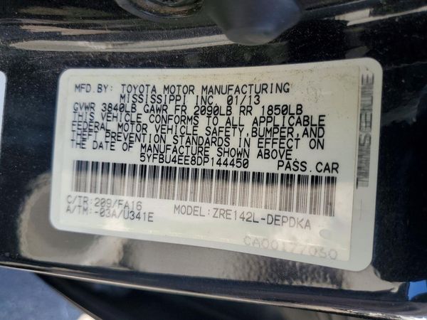 2013 TOYOTA COROLLA