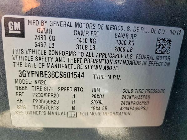 2012 CADILLAC SRX Performance