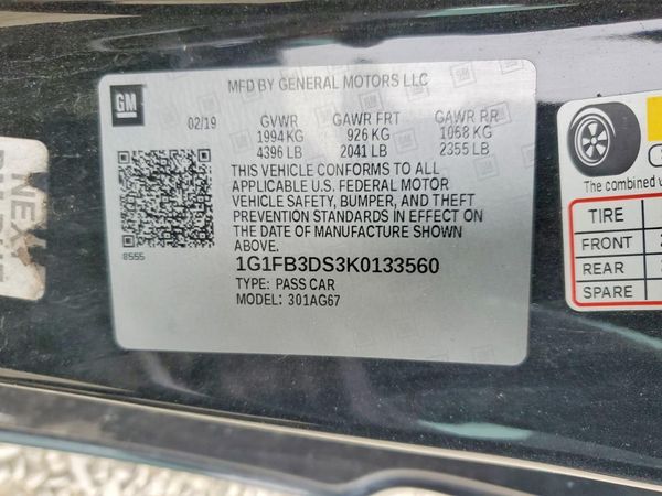 2019 CHEVROLET CAMARO 1LS/1LT