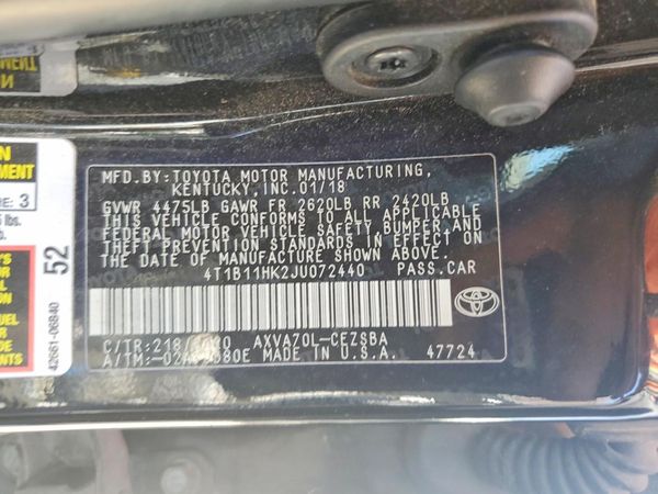 2018 TOYOTA CAMRY